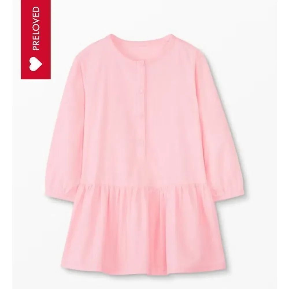 Hannah Andersson Pink cotton corduroy snap front dress size 3T